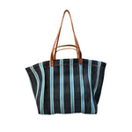 Load image into Gallery viewer, Black and Blue Medium Market Bag

