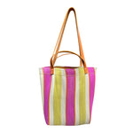 Load image into Gallery viewer, Mini Recycled Plastic Market Tote Bag in Pink and Yellow
