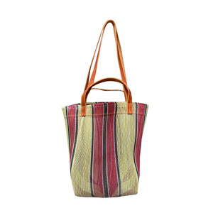 Mini Recycled Plastic Market Tote Bag in Red