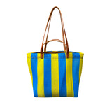 Load image into Gallery viewer, Mini Recycled Plastic Market Tote Bag in Yellow and Blue
