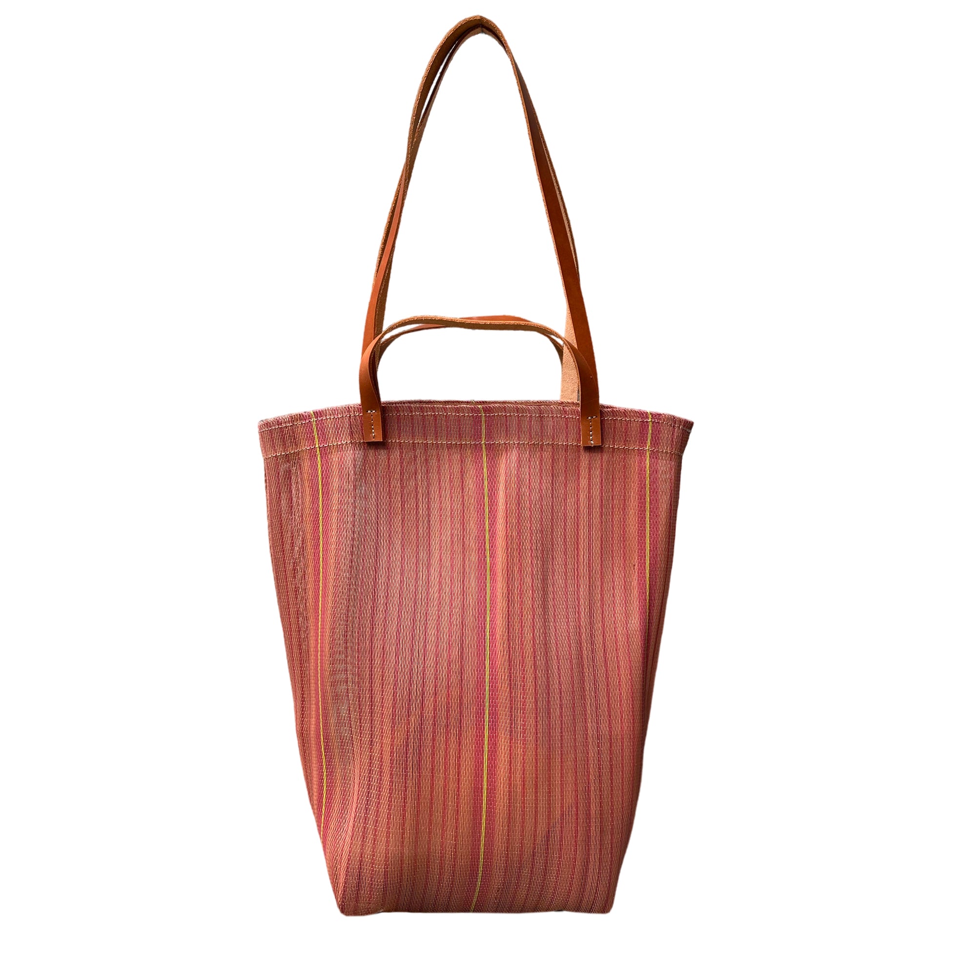 Small Recycled Plastic Market Tote Bag in Rust