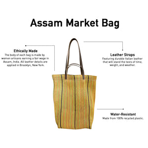 Green and Plum Medium Market Bag