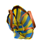 Load image into Gallery viewer, Mini Recycled Plastic Market Tote Bag in Yellow and Blue
